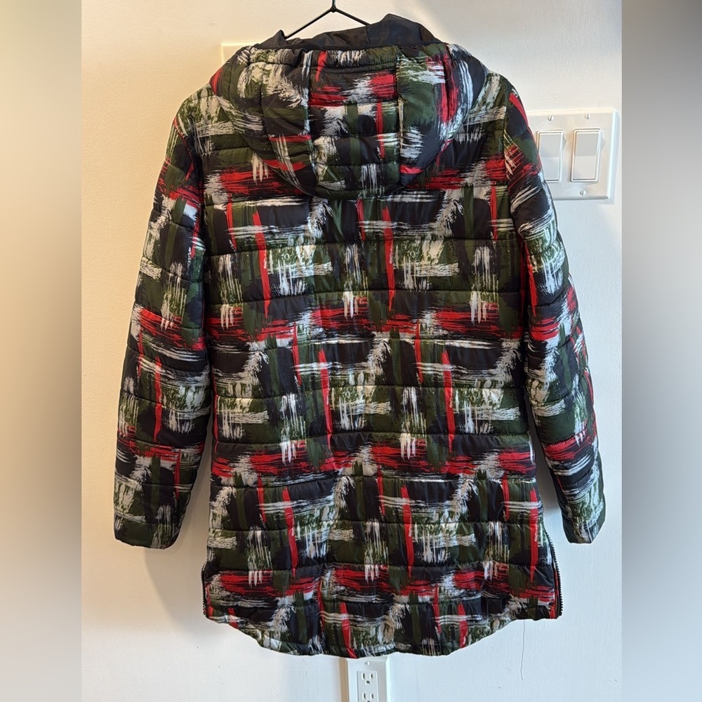 Moose Knuckles Brushstroke Print Hooded Puffer Jacket size Small - Picture 4 of 10